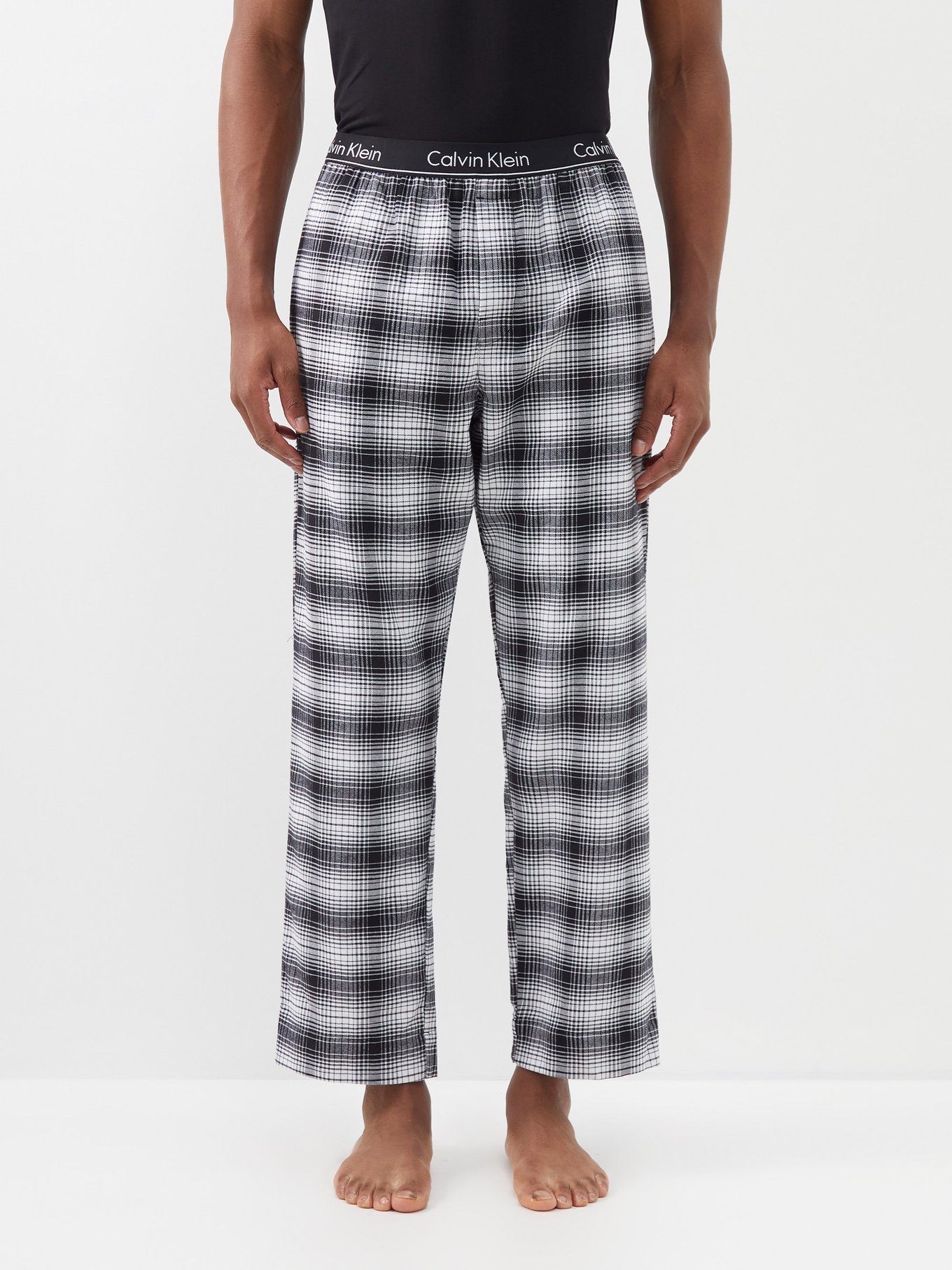 Black Check cotton-blend pyjama trousers | Calvin Klein Underwear |  MATCHESFASHION US