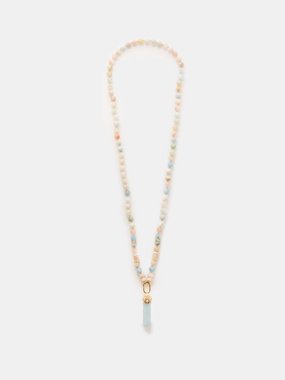 Sydney Evan Diamond, aquamarine & 14kt gold necklace