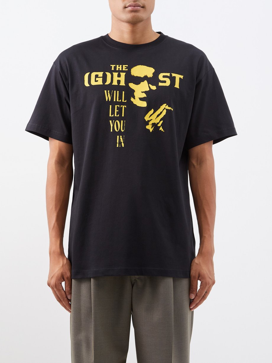 Black Ghost-print cotton T-shirt | Raf Simons | MATCHESFASHION