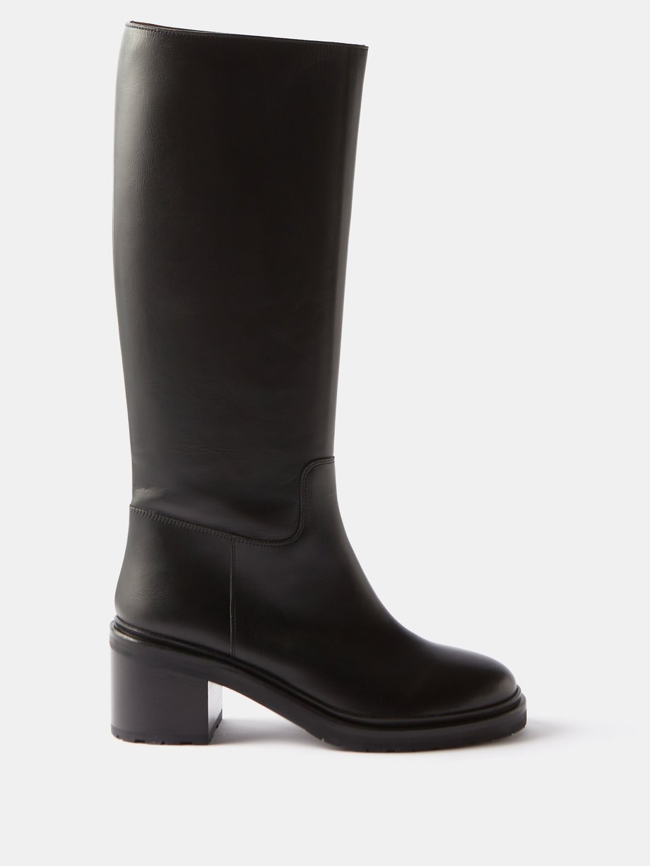 Black 71 block-heel leather knee-high boots | Legres | MATCHESFASHION UK