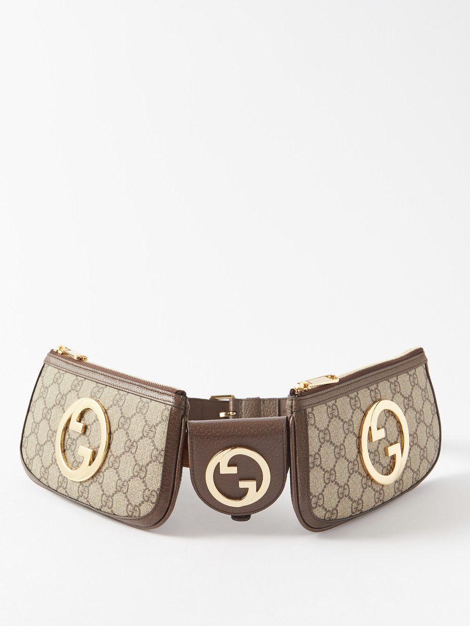 Beige GG-monogram multi-pocket belt bag | Gucci | MATCHESFASHION UK