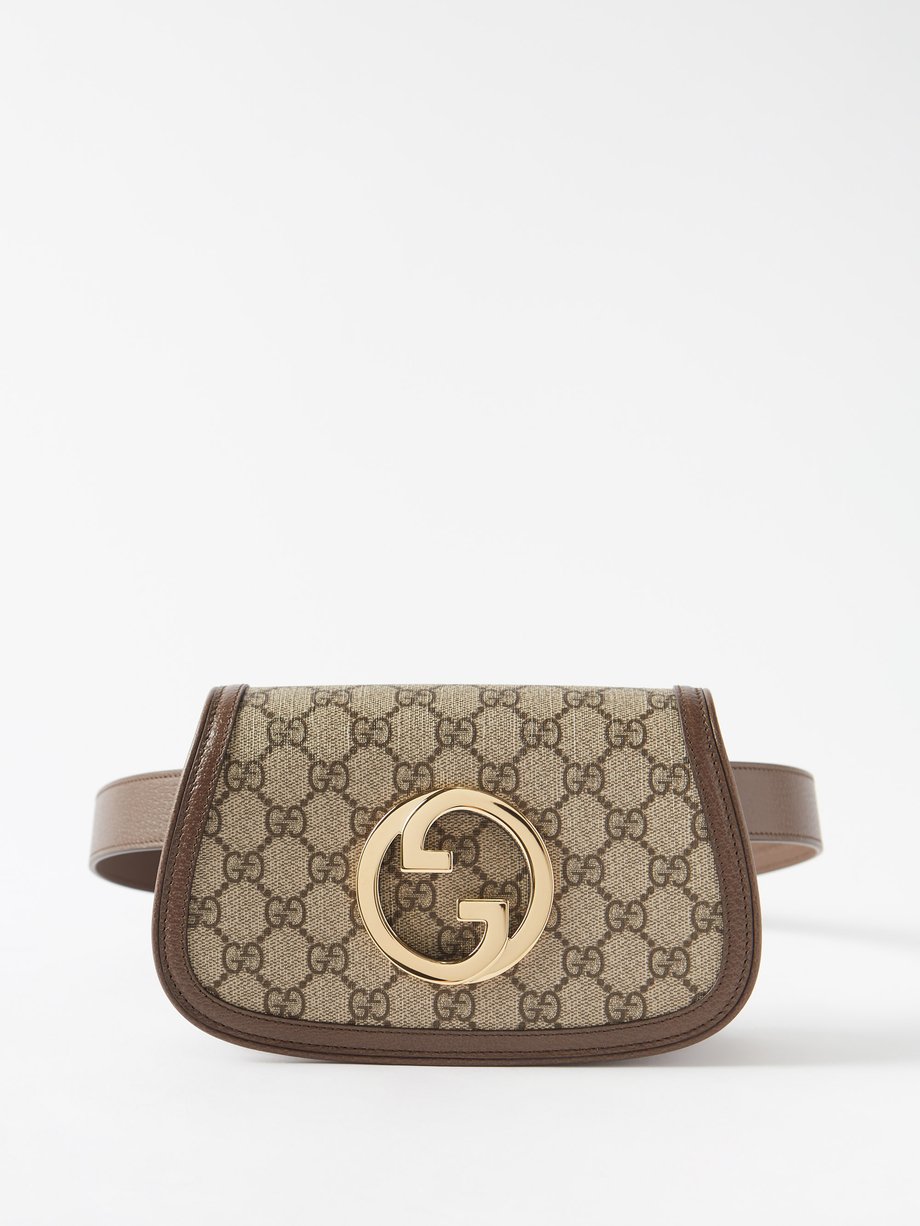 Beige GG-monogram leather-trim cross-body bag | Gucci | MATCHESFASHION AU