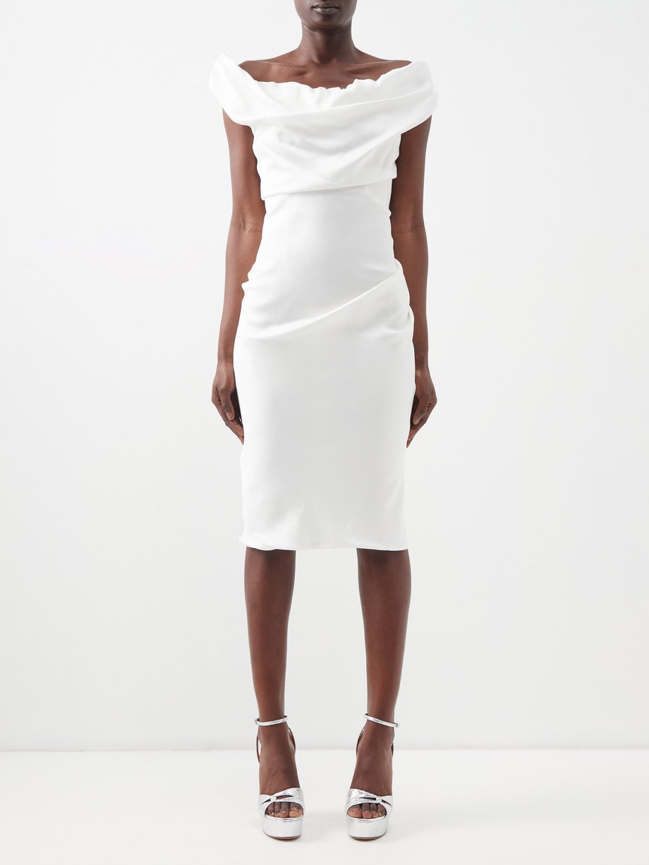 White Ginnie off-the-shoulder cady dress | Vivienne Westwood ...