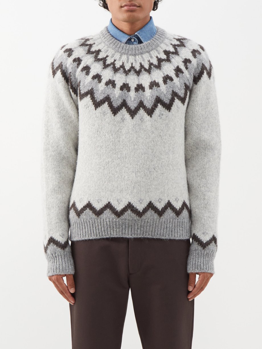 Grey Alan Fair Isle alpaca-blend sweater | Nili Lotan | MATCHESFASHION UK