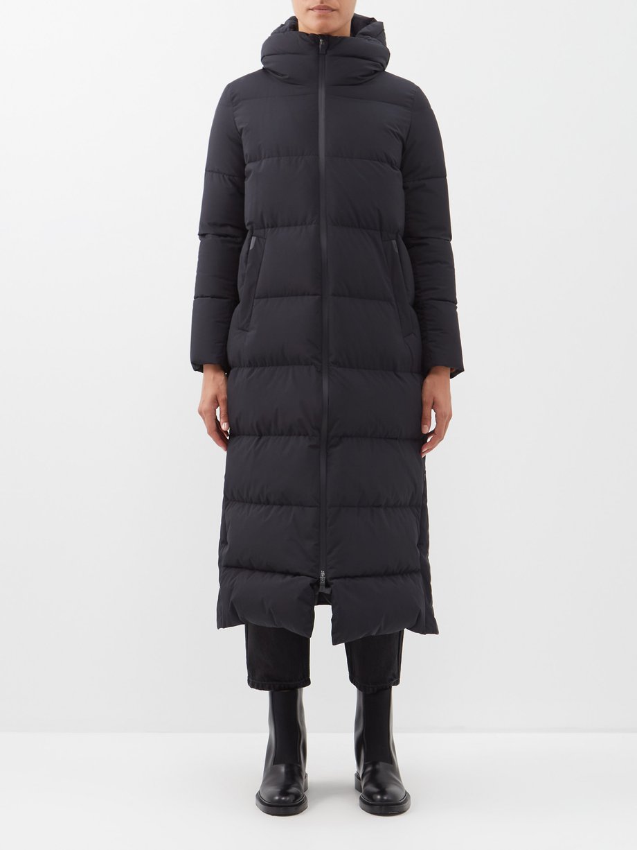 Black Laminar hooded down coat | Herno | MATCHESFASHION UK