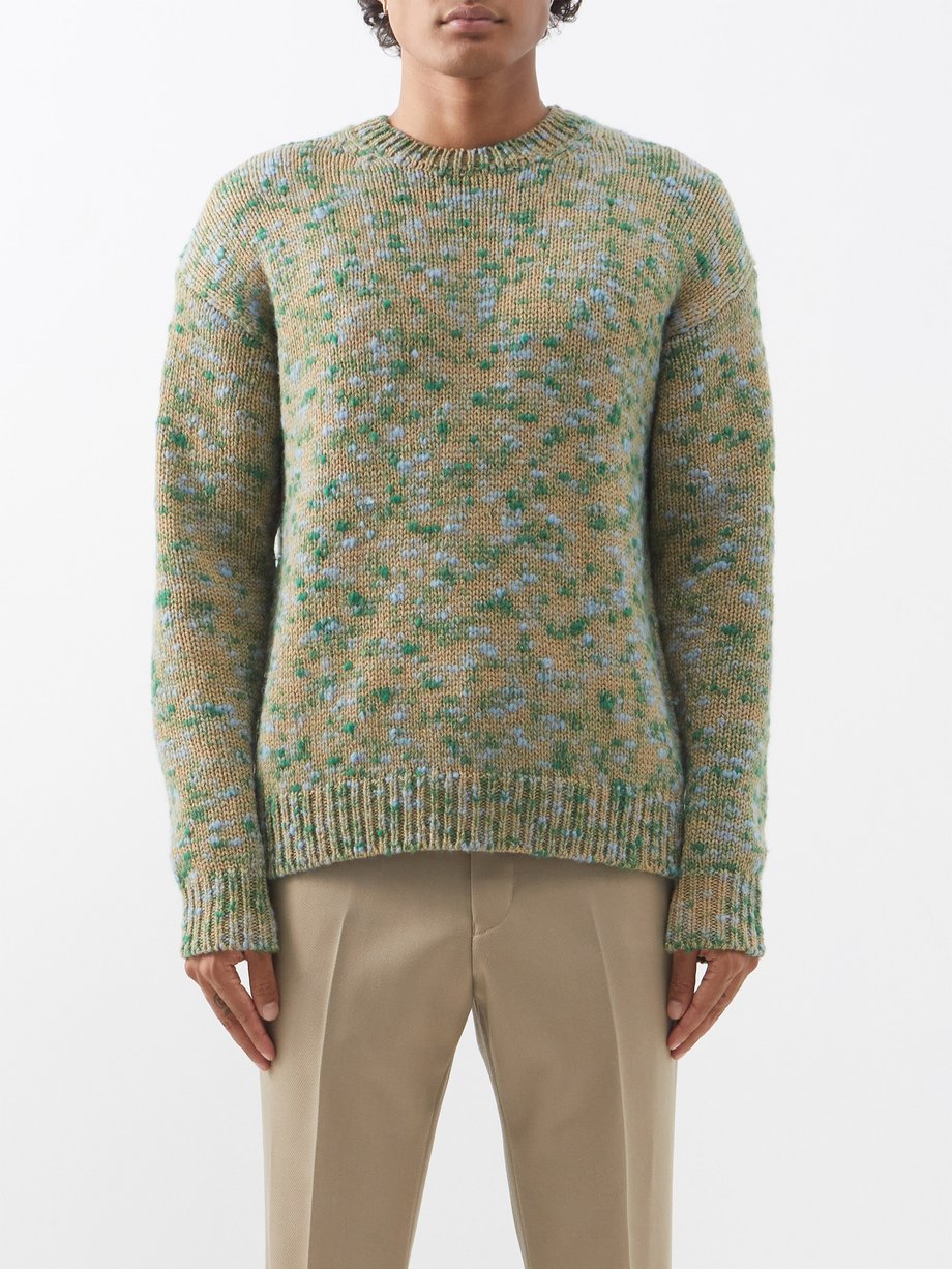 Mélange-knit wool sweater