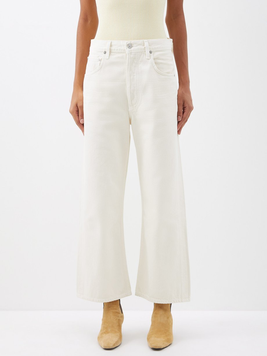White Gaucho Vintage Cropped wide-leg jeans | Citizens of Humanity ...