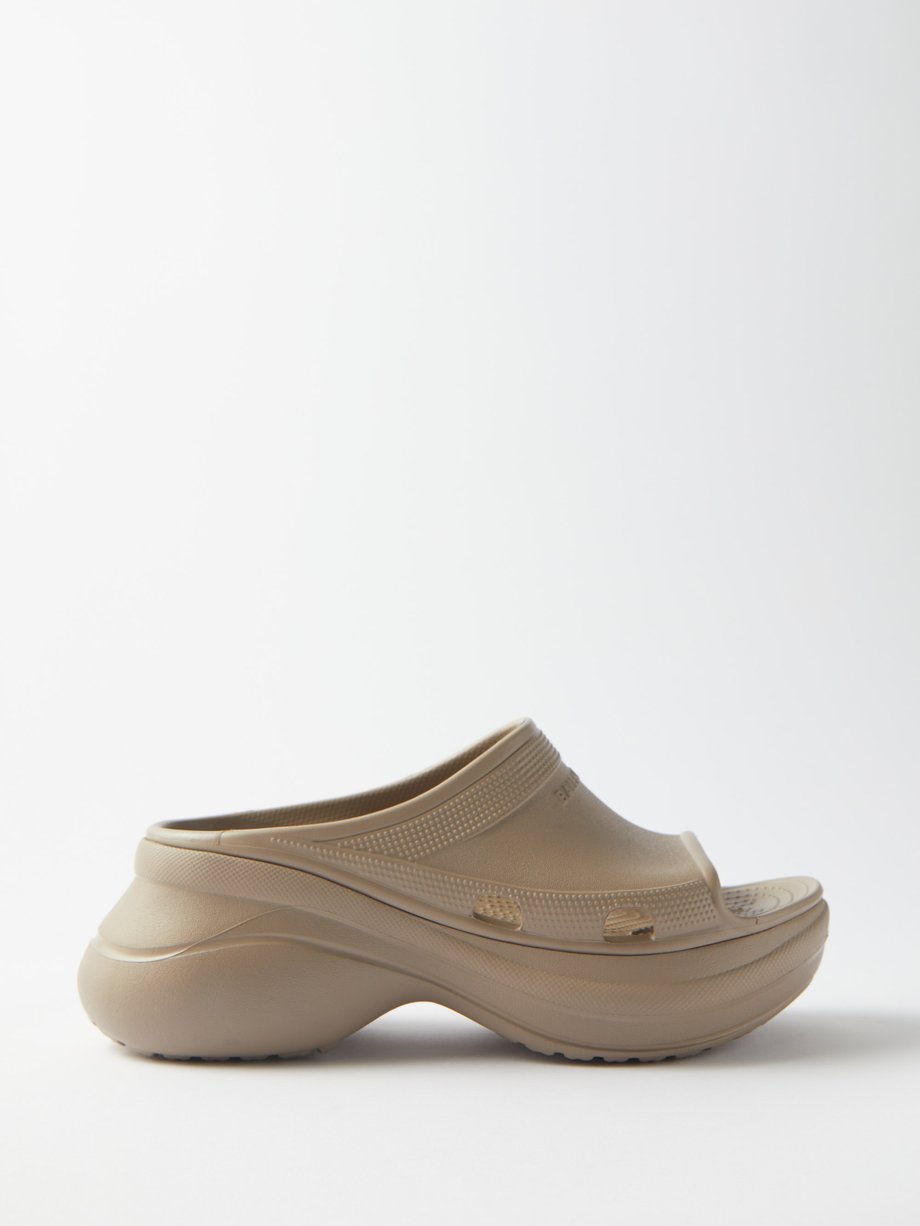 Brown X Crocs rubber slides | Balenciaga | MATCHES UK
