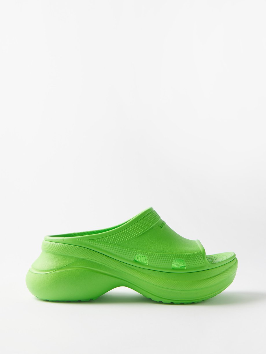 Green X Crocs rubber slides | Balenciaga | MATCHESFASHION US