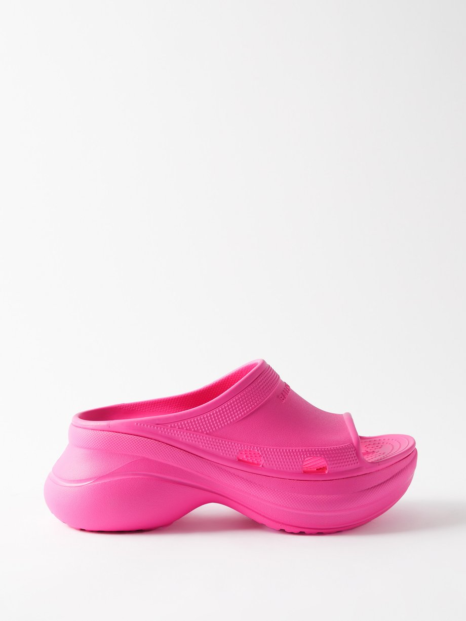 Pink X Crocs rubber slides | Balenciaga | MATCHESFASHION US