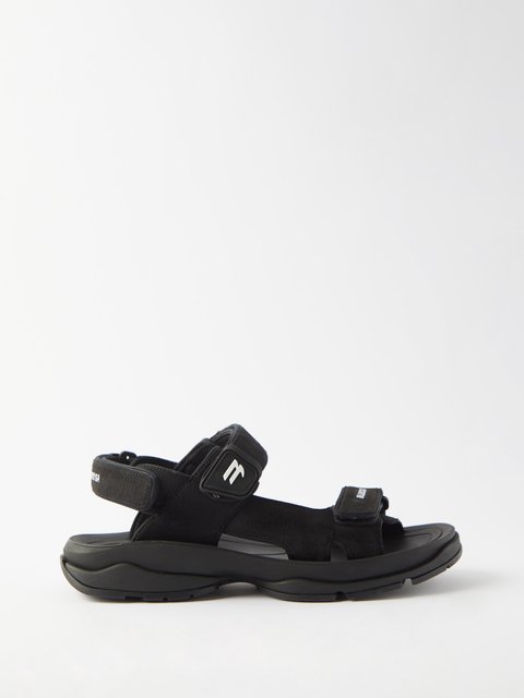 Balenciaga leather sale logo sandals