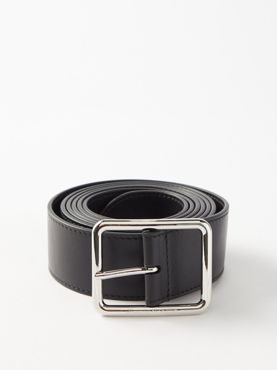 Black Leather belt | Alexander McQueen | MATCHESFASHION UK