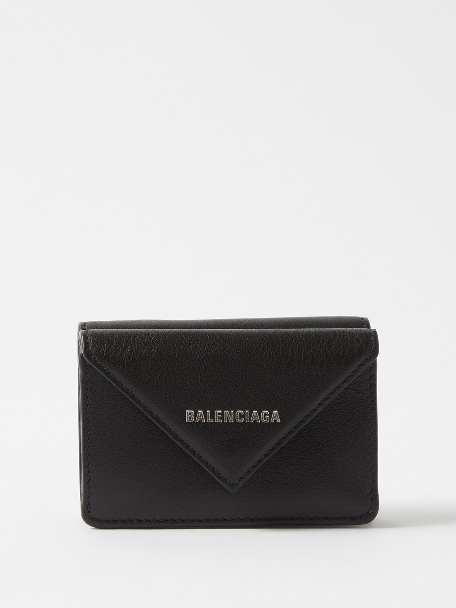 Balenciaga Balenciaga Papier logo-print leather wallet Black ...