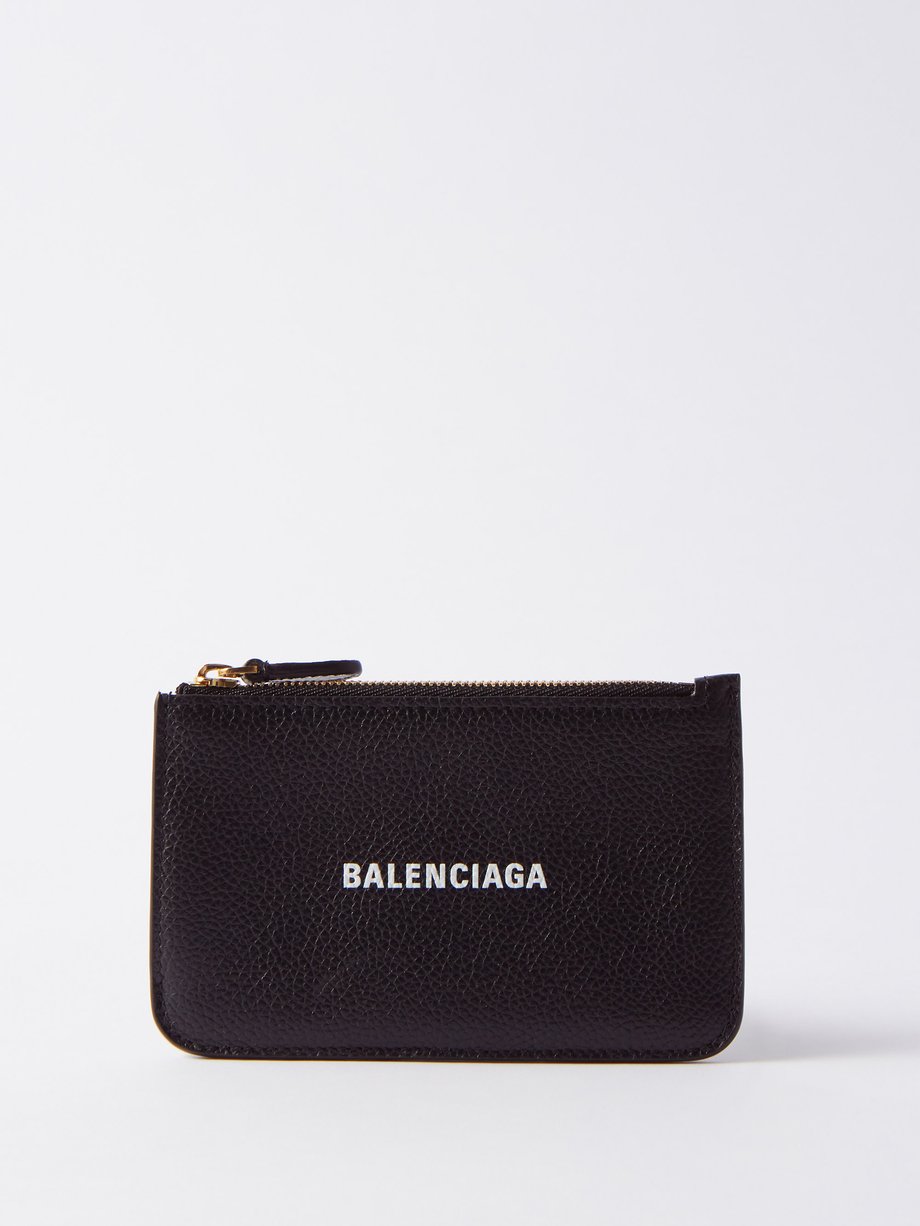 Black Cash logo-print zipped leather cardholder | Balenciaga | MATCHES UK