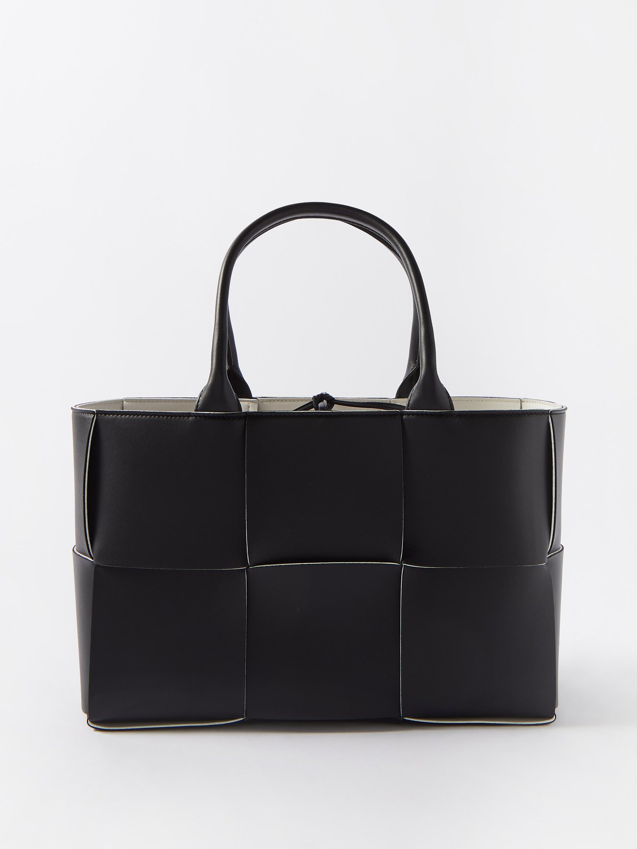 Black Arco small Intrecciato-leather tote bag | Bottega Veneta 