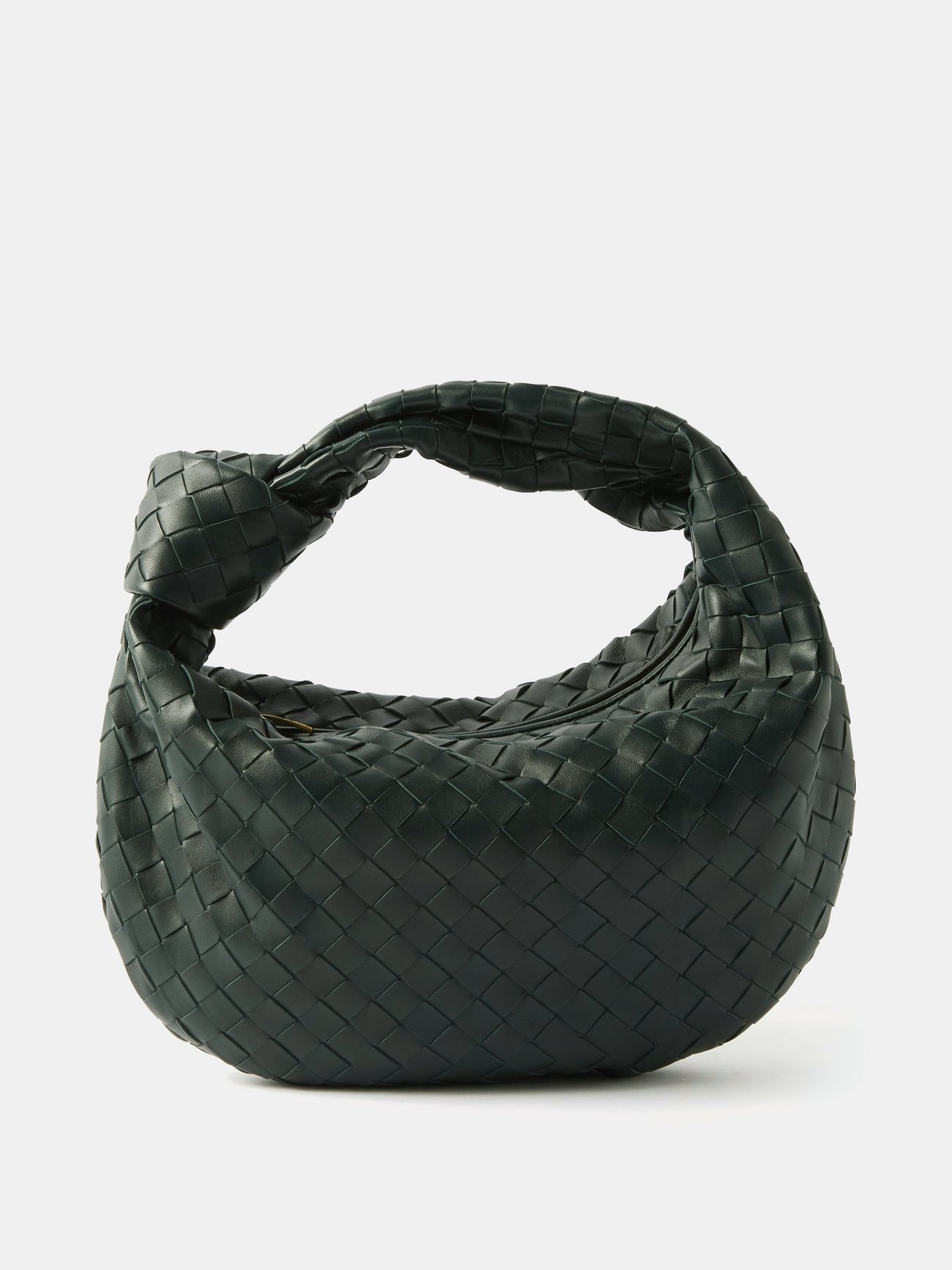 BOTTEGA VENETA Jodie mini knotted intrecciato metallic leather shoulder bag