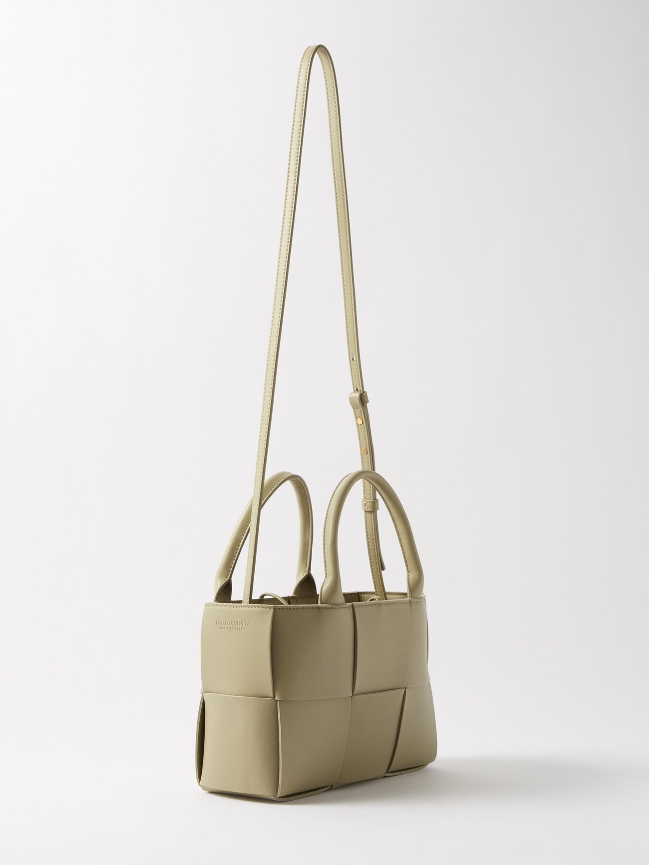 Cube Leather Tote Bag in Beige - Bottega Veneta