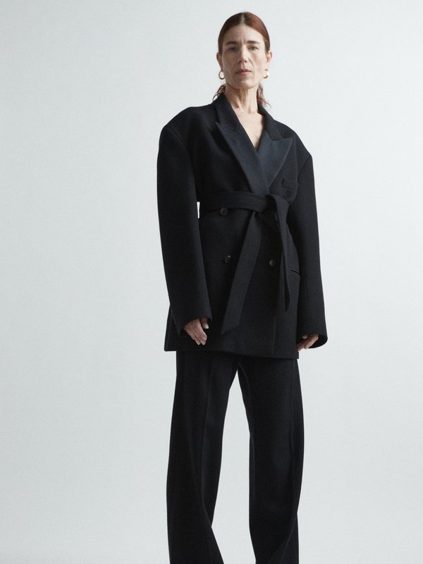 Raey Exaggerated recycled wool-blend tux blazer