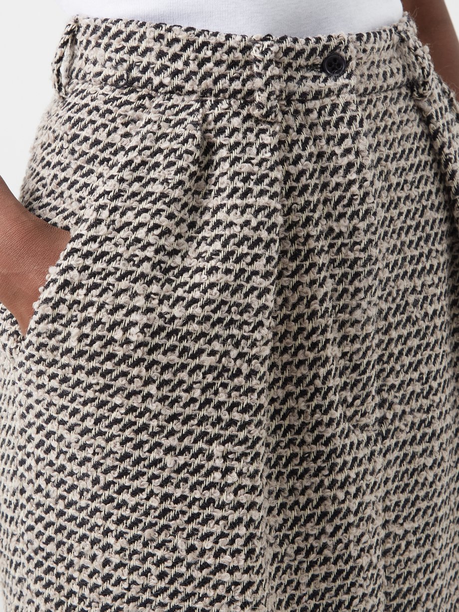Cashmere Blend Tweed Skirt, Russet, Skirts