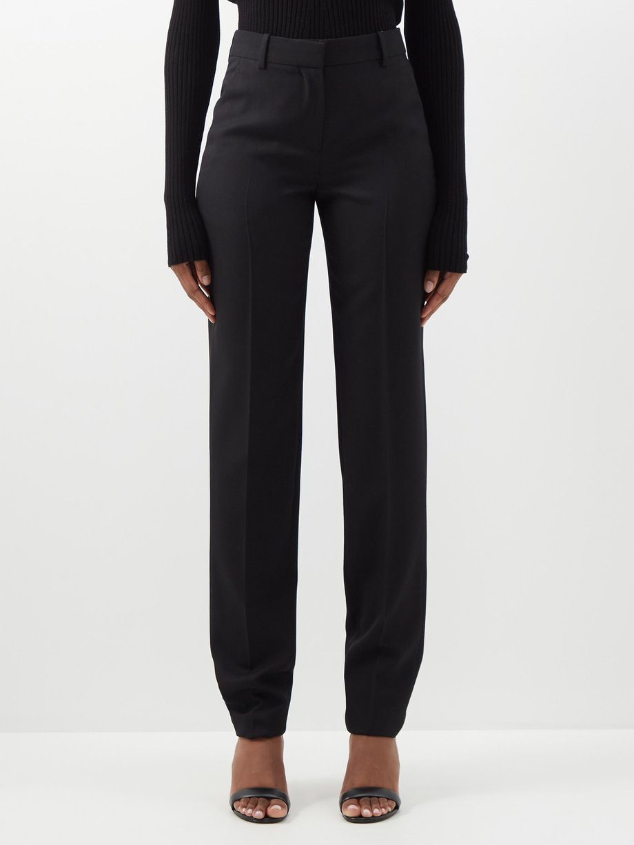 Black Tailored wool-crepe trousers | Alexander McQueen | MATCHESFASHION US