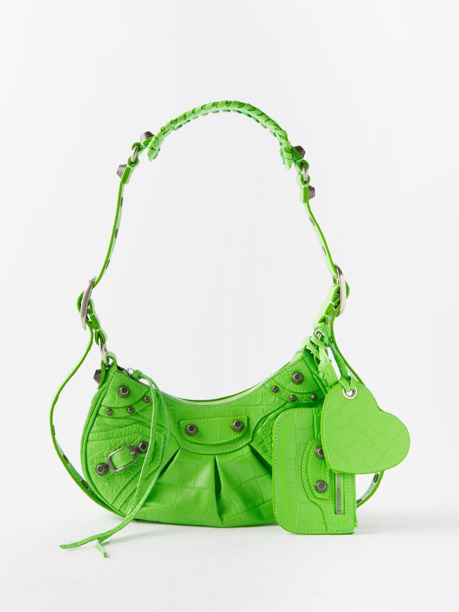 Staple bekæmpe Hobart Green Le Cagole XS croc-effect leather shoulder bag | Balenciaga |  MATCHESFASHION US