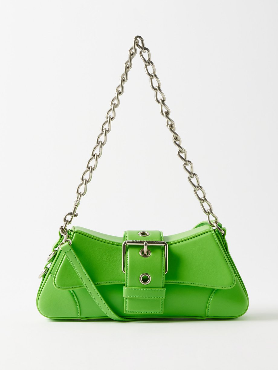 Green Lindsay S leather shoulder bag | Balenciaga | MATCHES UK