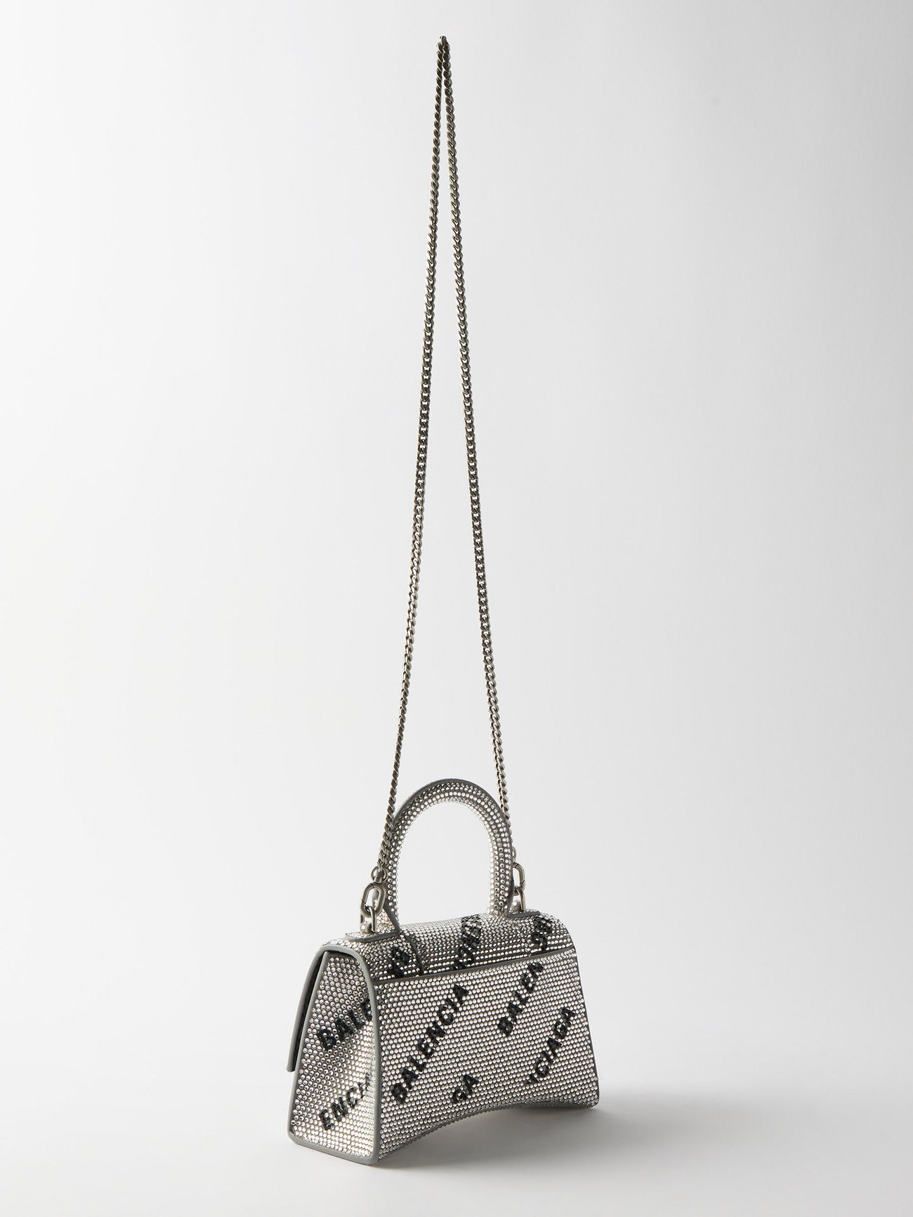 Balenciaga Crystal Rhinestone Embellished XS Hourglass Bag (Green)