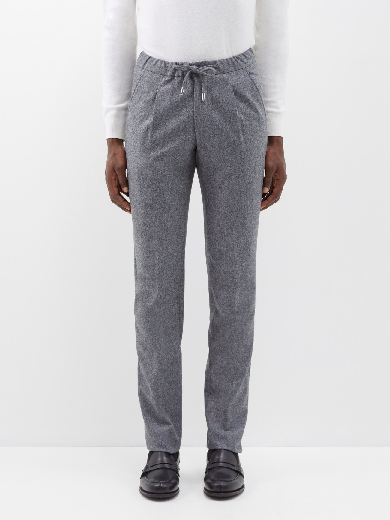 Canali Drawstring Linenwool Trousers in Gray for Men  Lyst