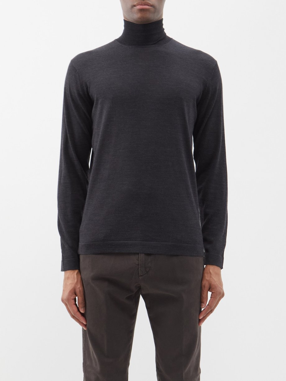 Grey Roll-neck merino-wool sweater | Thom Sweeney | MATCHESFASHION UK