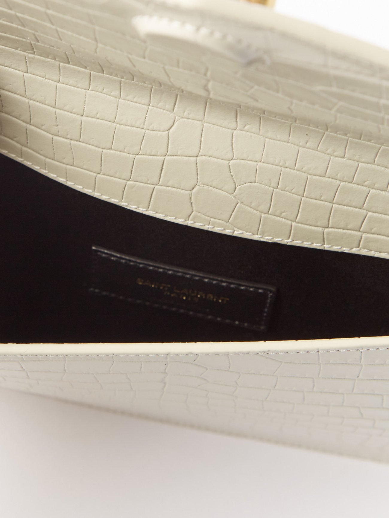 Uptown croc-effect leather pouch