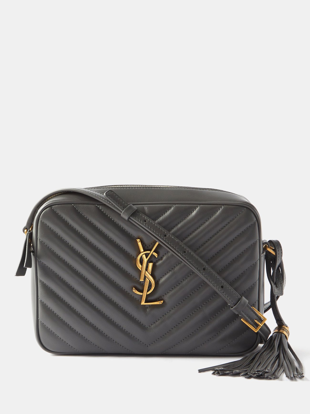 Grey Lou YSL-monogram quilted-leather cross-body bag