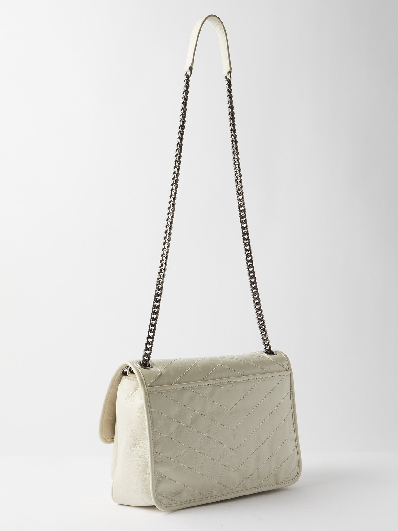 Zara- Women's Soft Rocker Crossbody Bag-Chain-Shoulder Bag-White