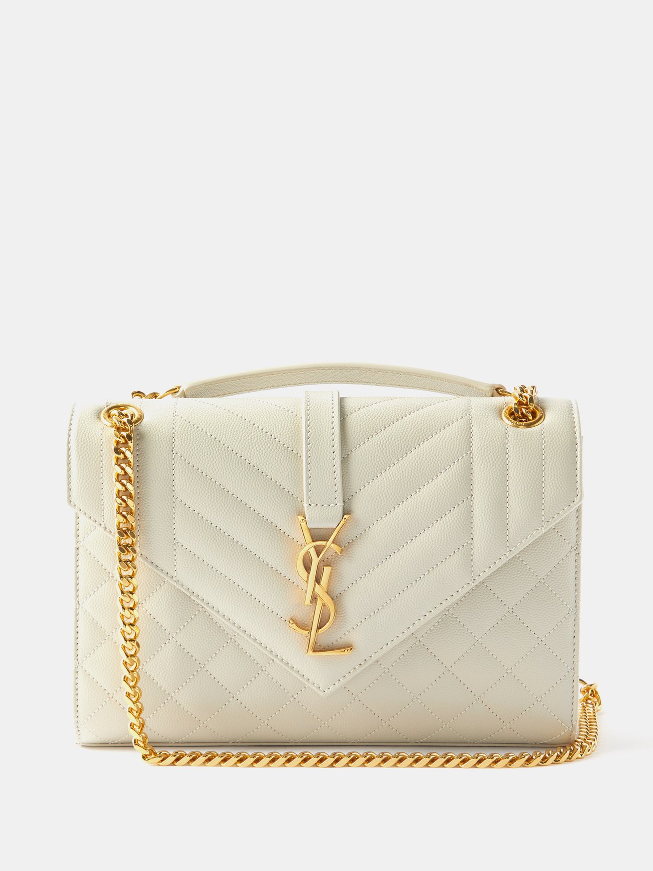 SAINT LAURENT cassandre saint laurent matelassé envelope chain