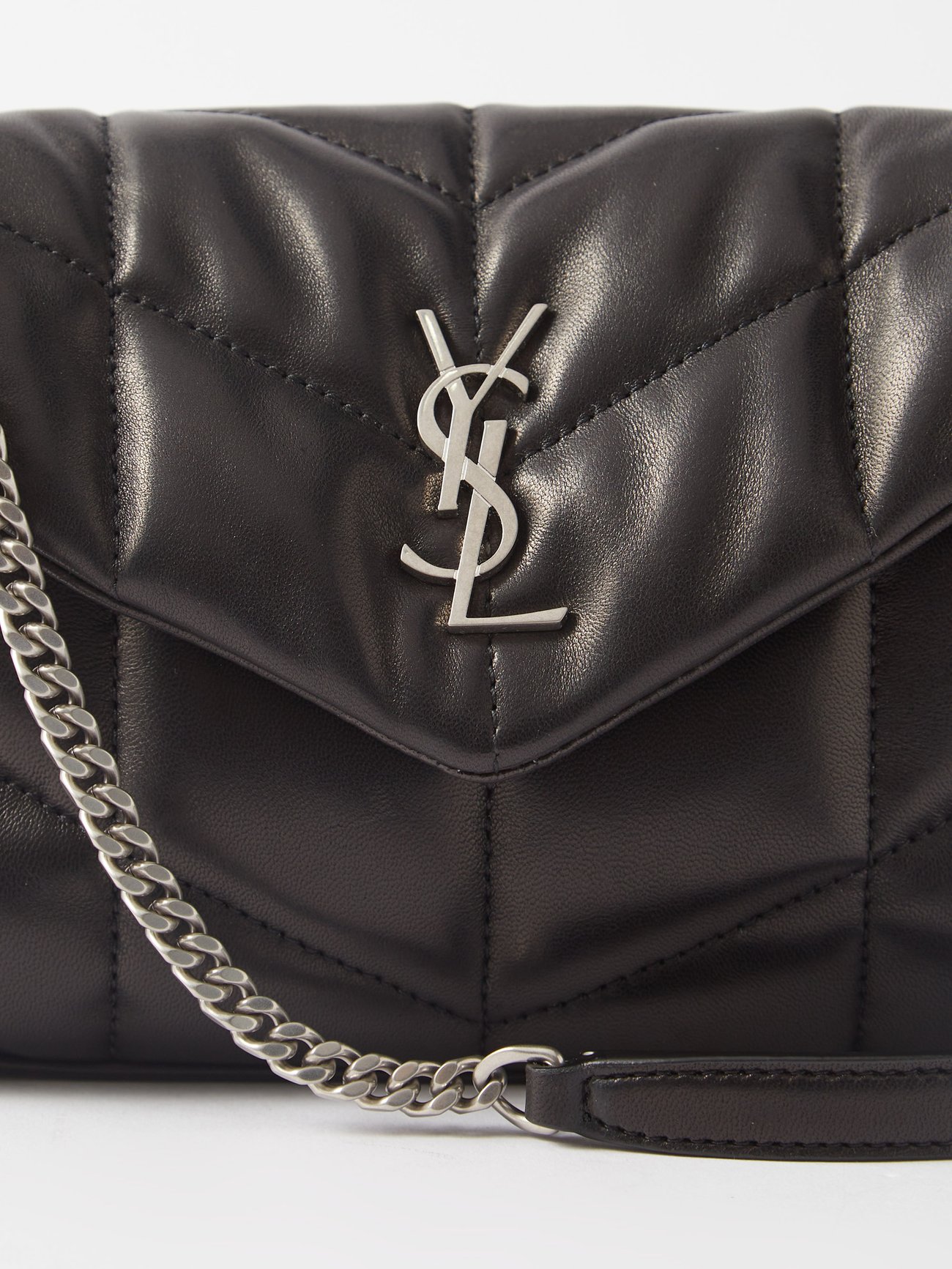 Saint Laurent Women Loulou Puffer Mini Shoulder Bag In Black