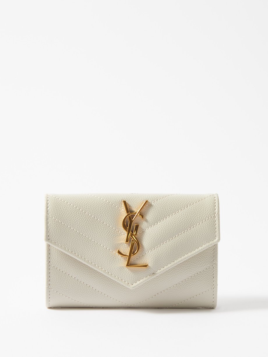 White YSL-logo quilted leather wallet | Saint Laurent | MATCHESFASHION US