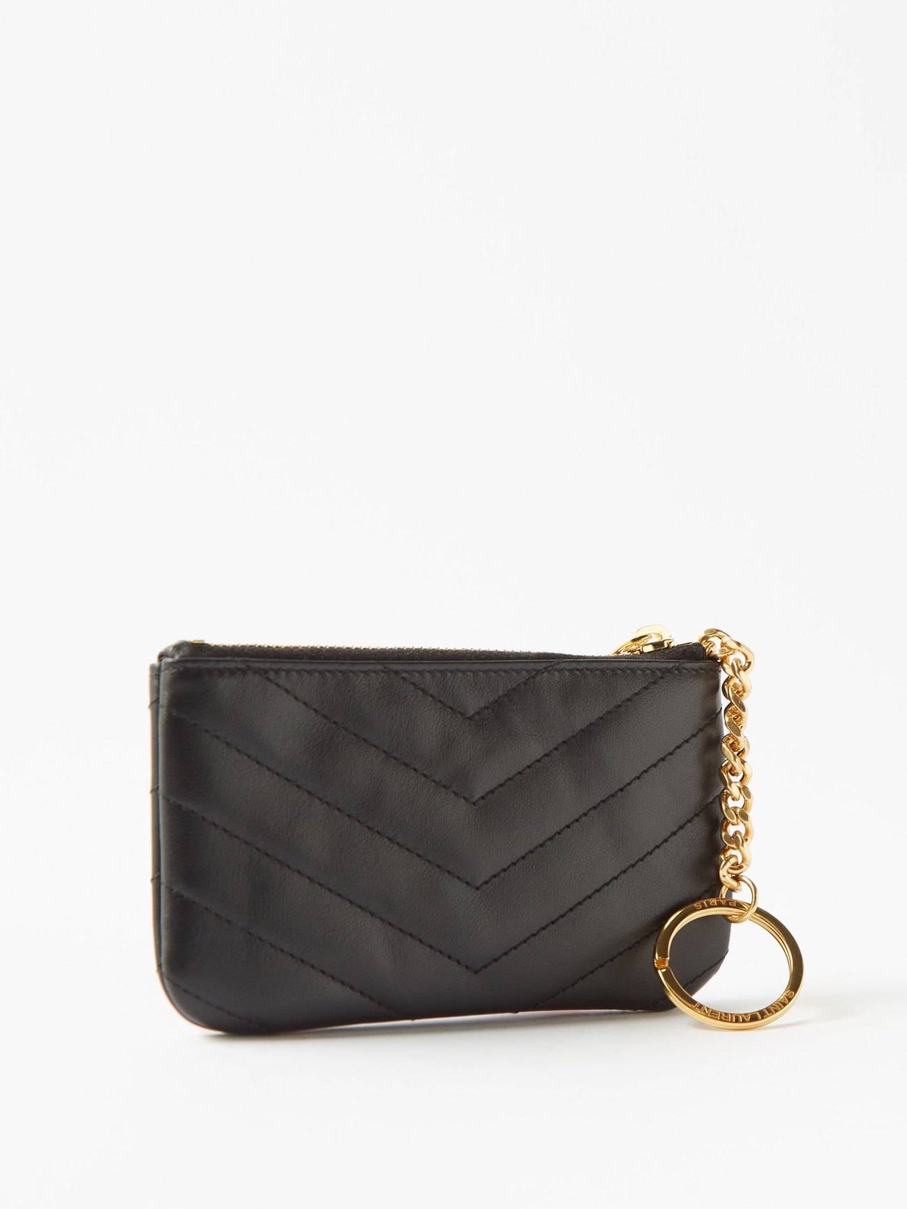 Saint Laurent Triangle Quilted Pouch Key Chain - ShopStyle