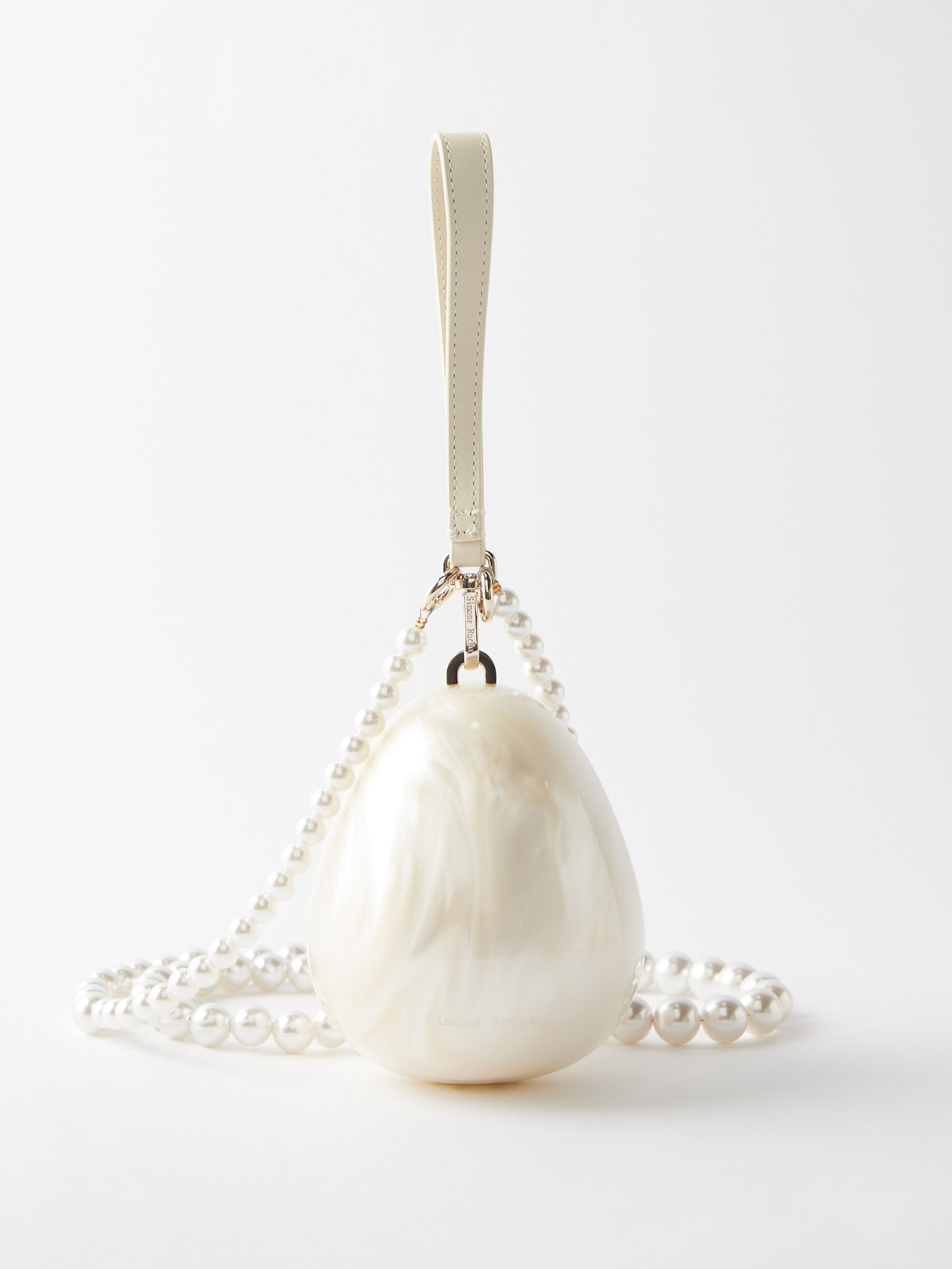 Micro Egg pearl-effect clutch bag | Simone Rocha