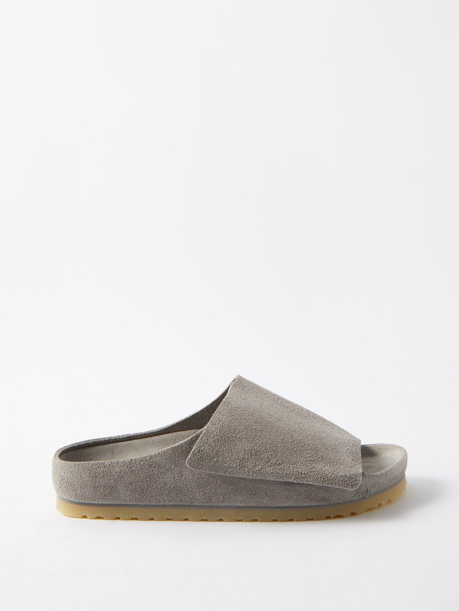 Grey Los Feliz suede sandals | Fear Of God x Birkenstock