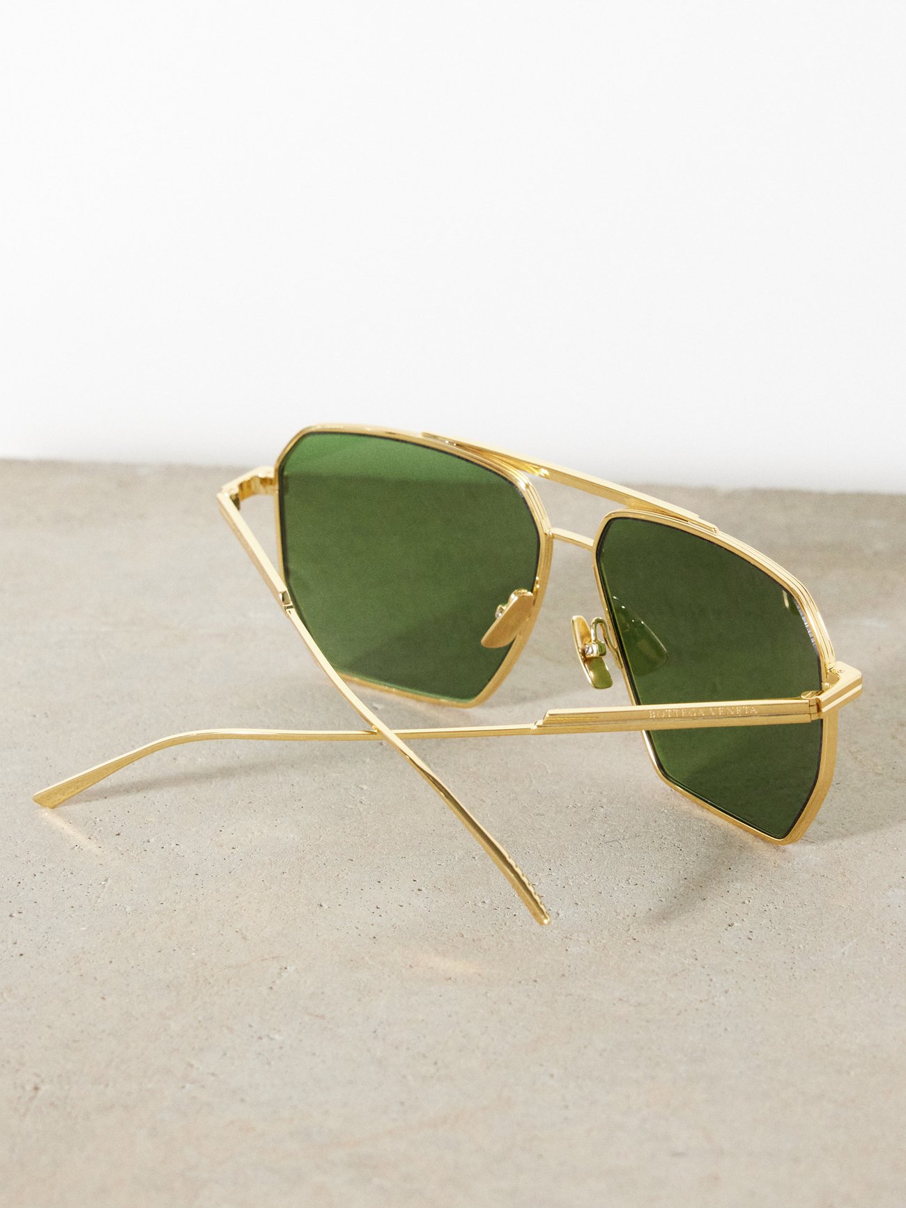 Gold aviator sunglasses Bottega Veneta BV 1194 col.002 gold, Occhiali