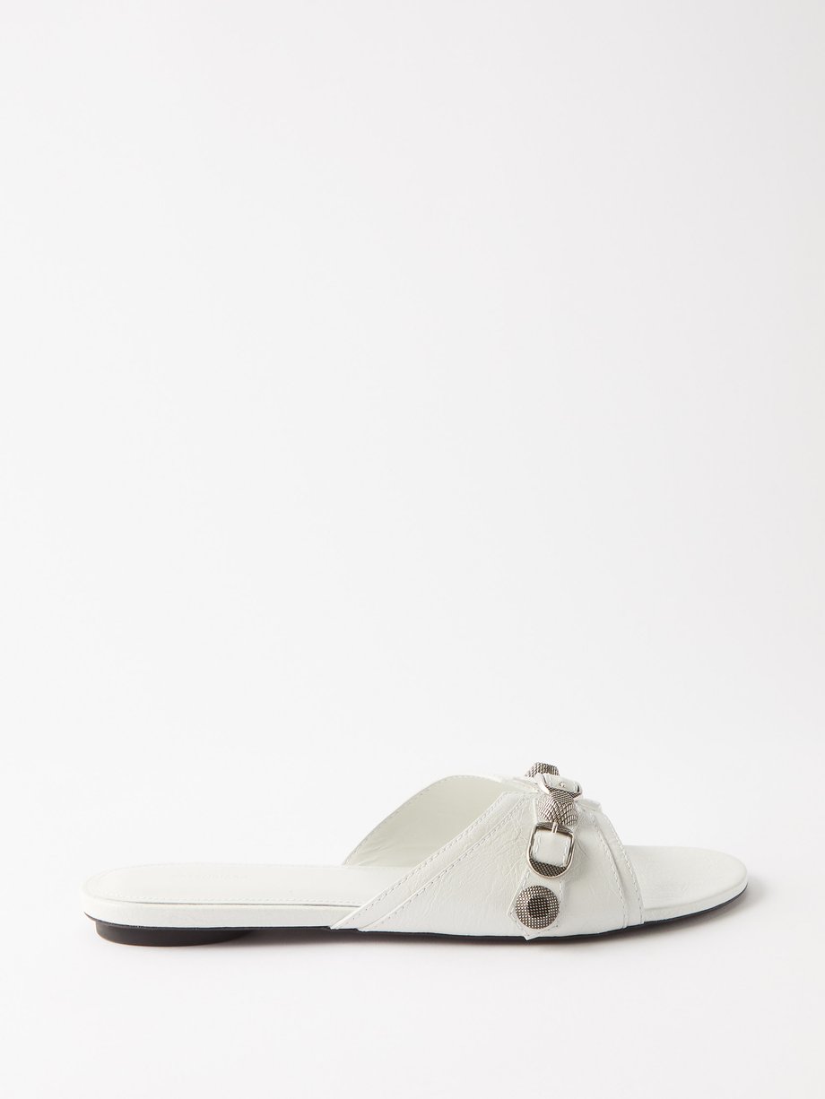 White studded leather sandals Balenciaga | MATCHESFASHION