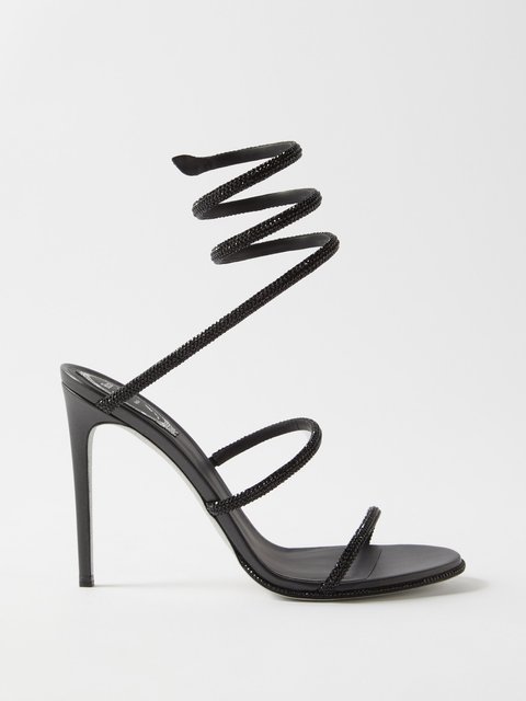 René Caovilla open-toe crystal-embellished sandals - Black