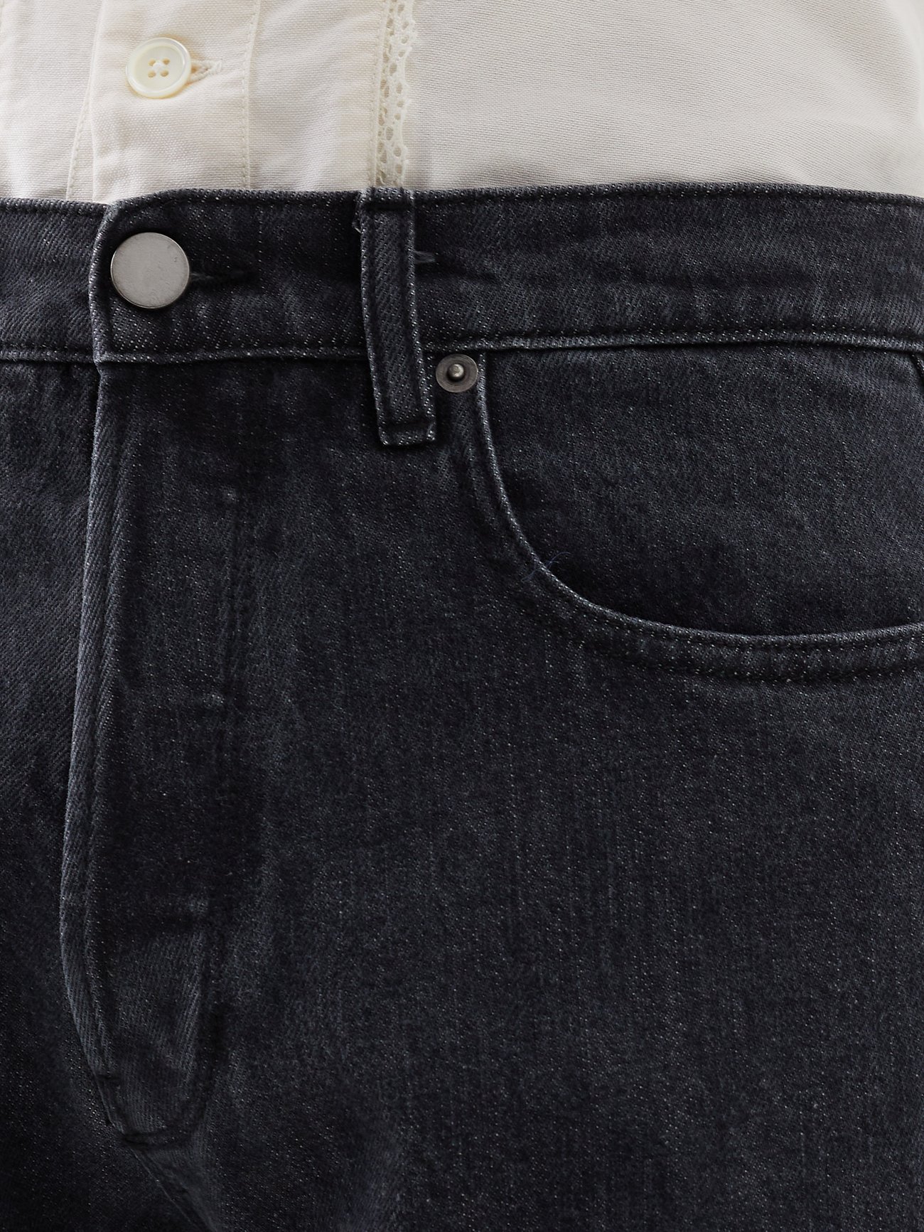 Stefan Cooke Monogram-Embroidered Straight-Leg Jeans - Blue