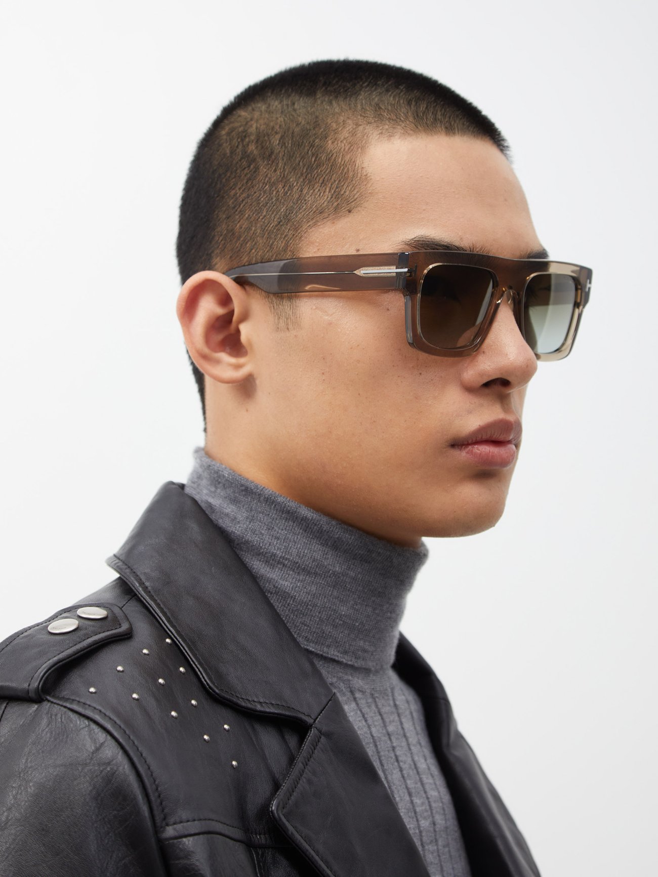 Brown Fausto D-frame acetate sunglasses | Tom Ford | MATCHESFASHION UK