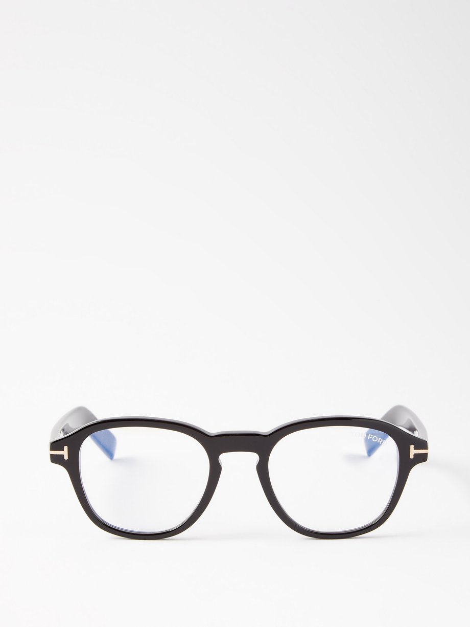 Black T-logo round glasses | Tom Ford | MATCHESFASHION UK