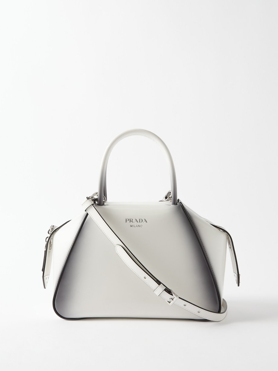 White Prada Monochrome Small Saffiano Bag