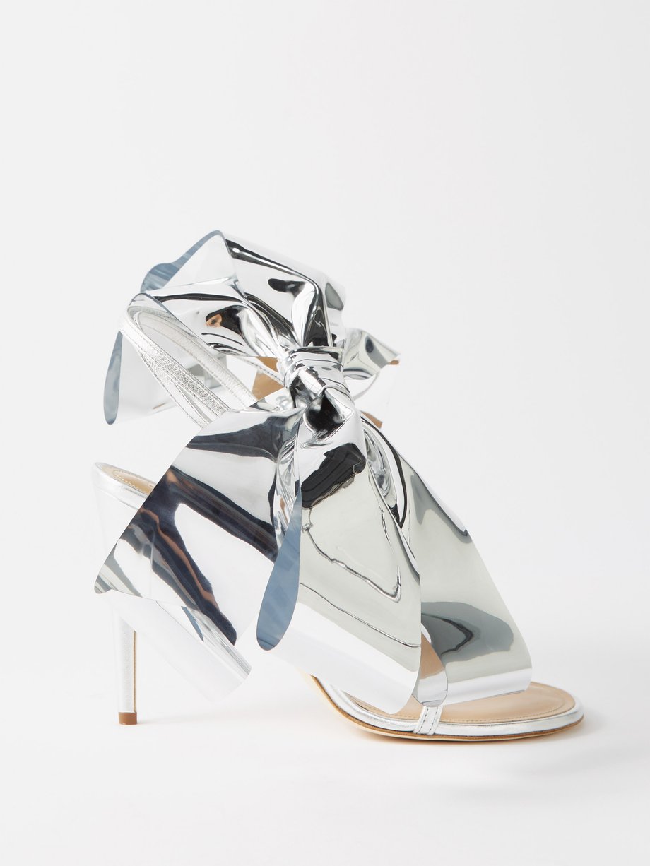 Silver Bow 100 metallic-leather sandals | LOEWE | MATCHESFASHION UK