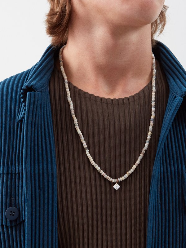 Sydney Evan Dice-charm opal & 14kt gold necklace