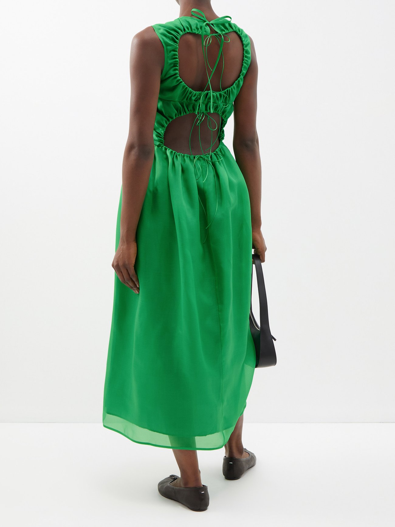 Green Fang Tundra cutout back silk-organza dress | Cecilie Bahnsen