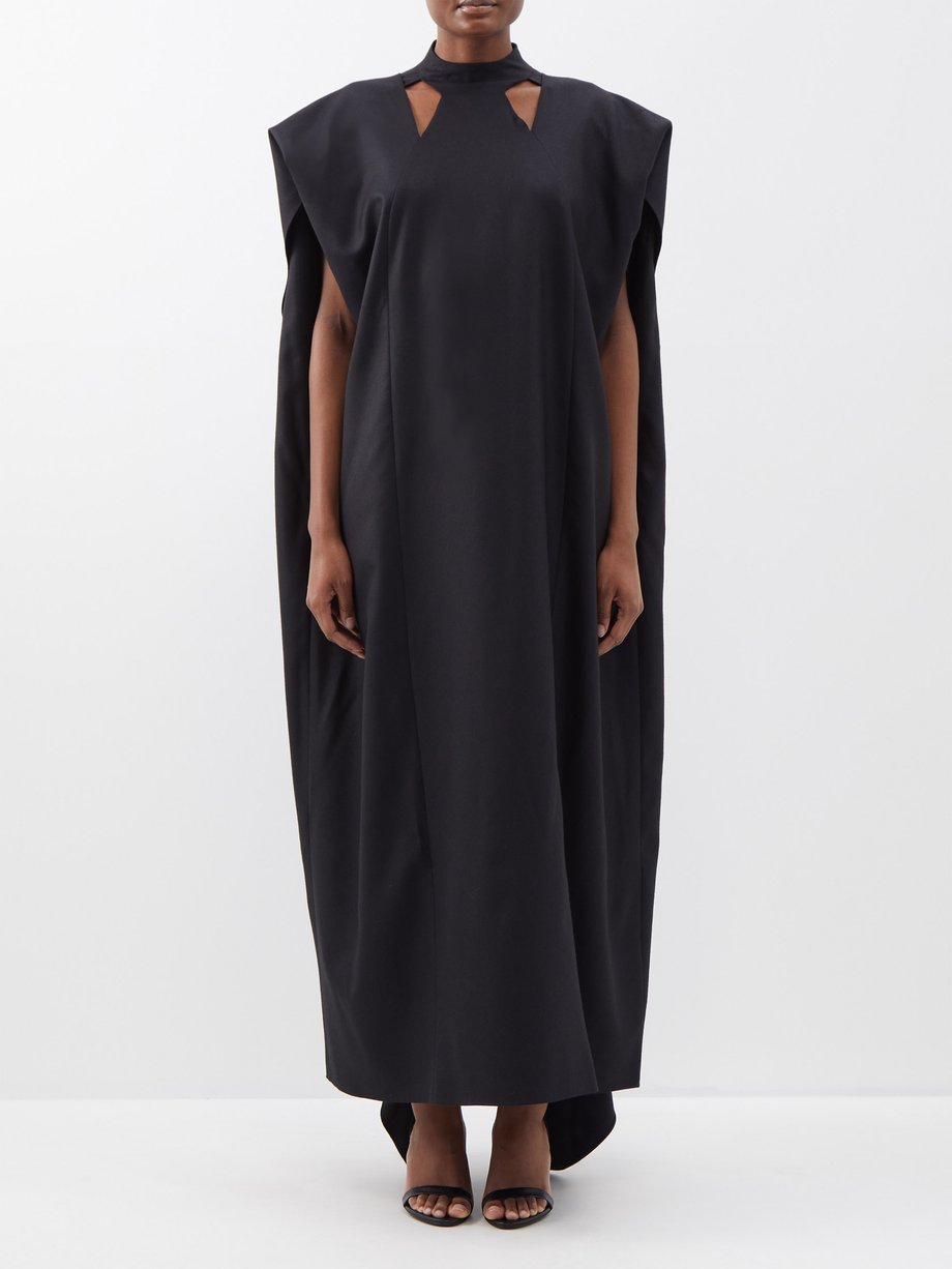 Black Andromeda draped wool-canvas gown | The Row | MATCHESFASHION US