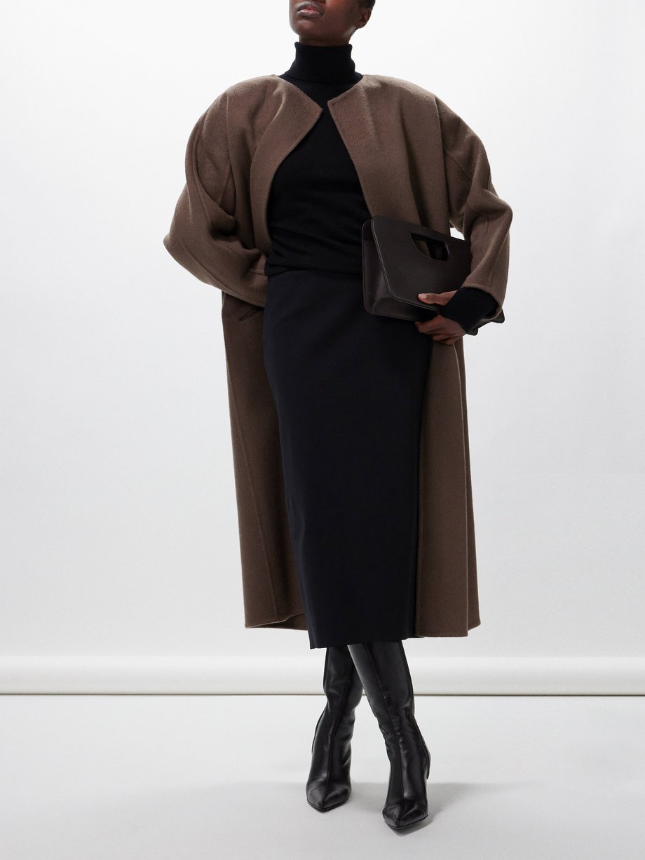 Black Alumo crepe midi skirt | The Row | MATCHES UK